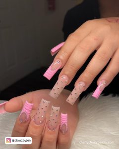 Pink French Acrylic Nails