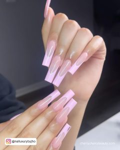 Pink French Tip Acrylic Nails