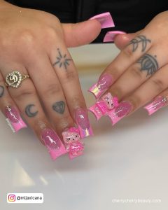 Pink Glitter Nails Acrylic