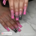 Pink Long Baddie Square Acrylic Nails