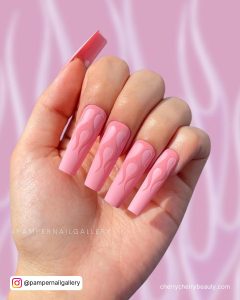 Pink Matte Acrylic Nails