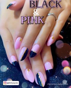 Pink N Black Nail Designs