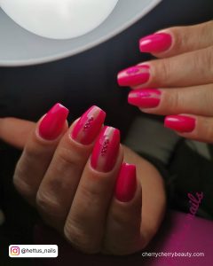 Pink Square Nail Ideas With Vertical Design