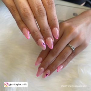 Pink Tip Almond Nails