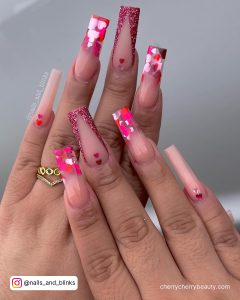 Pink Winter Nail Ideas Acrylic