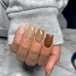 Pretty Simple Fall Acrylic Fall Nails Over Marble Surface
