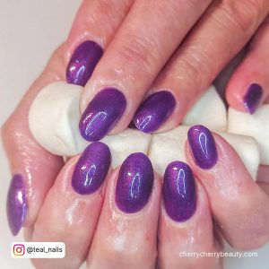 Purple Acrylic Nails Ideas In Almond Shape