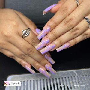 Purple Baddie Acrylics Nails