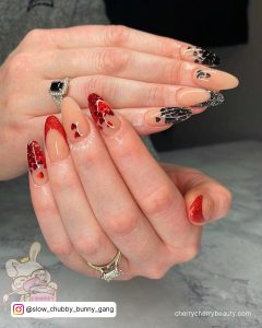 Red And Black Fall Nails