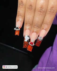 Red And Black Tip Nails