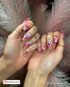 Red And Blue Acrylic Nails Ideas Baddie