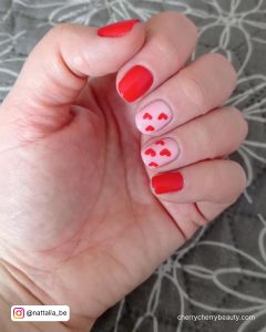 Red And Pink Nail Art