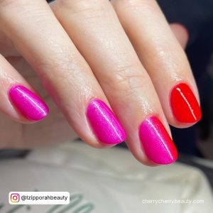 Red Pink Nail Designs