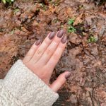 Short Brown Simple Winter Acrylic Nails
