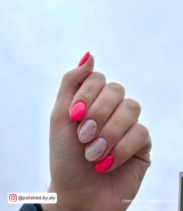 Short Hot Pink Nails