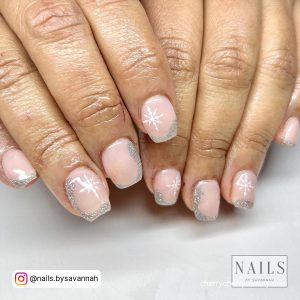 Short Nude Acrylic Nail Designs For Winter