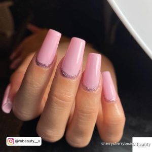 Short Pink Coffin Acrylic Nails