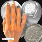 Silver Chrome Nail Powder For Short Nails