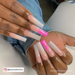 Simple Ombre Trendy Baddie Acrylic Nails