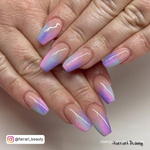 Spring Acrylic Nail Ideas With Pink And Purple Ombre