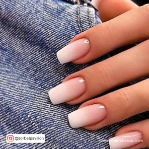 Summer Acrylic Ombre Nails In Nude And White Shade