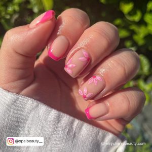 Summer Neon Pink Nails