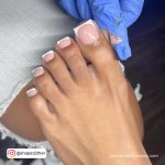 White Acrylic Toe Nails In Coffin Shape