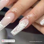 White Birthday Nail Designs On Clear Nails