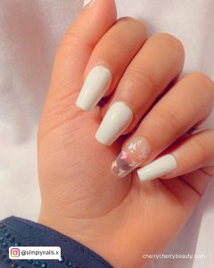 White Butterfly Nails