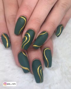Acrylic Nails Army Green