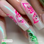 Acrylic Nails Butterfly Design