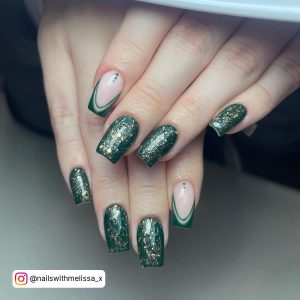 Acrylic Nails Forest Green