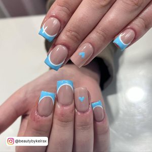 Acrylic Nails French Tip Blue