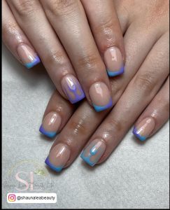 Acrylic Nails Purple And Blue