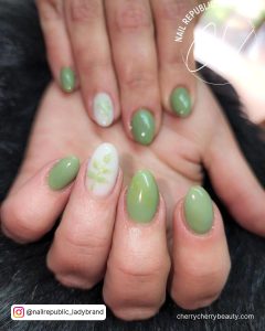 Acrylic Nails Sage Green