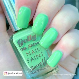 Acrylic Neon Green Nails