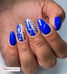 Almond Nail Designs Blue