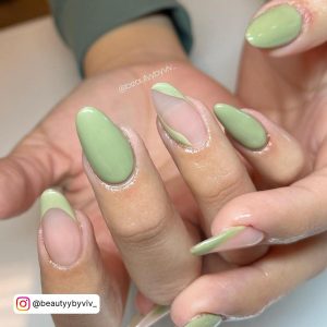 Almond Nails Dark Green