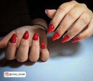 Almond Nails Red