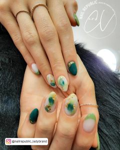 Almond Nails Sage Green