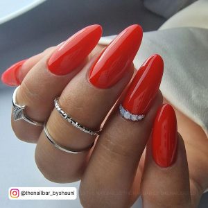 Almond Red Nails