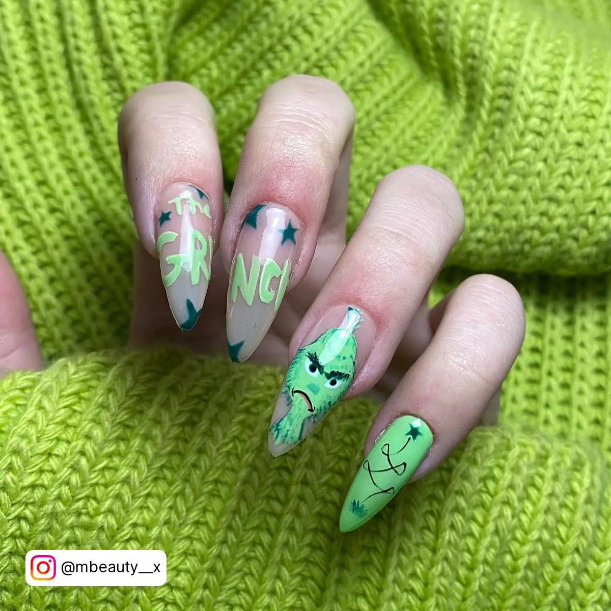 green almond nails