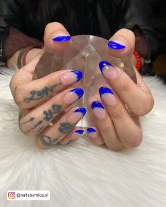 Almond Shape Light Blue Acrylic Nails