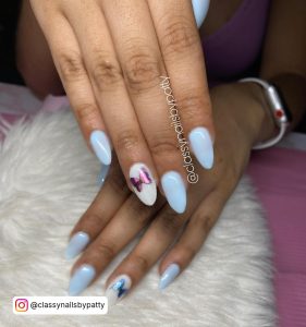 Almond Shape Nails Blue