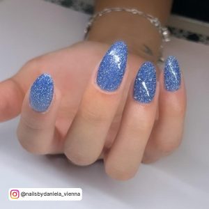 Almond Shaped Blue Nails