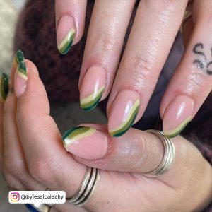 Almond Shaped Green Nails