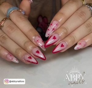 Almond Shaped Red Nails