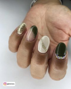Army Green Dip Nails