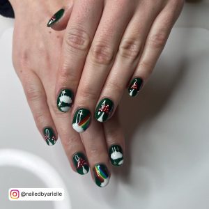 Army Green Forest Green Acrylic Nails