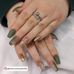 Army Green Gel Nails